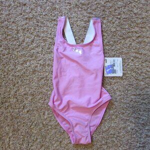 NWT PUMA One-Piece Swimsuit Girls 4 Lilac Crossback Elastic Straps